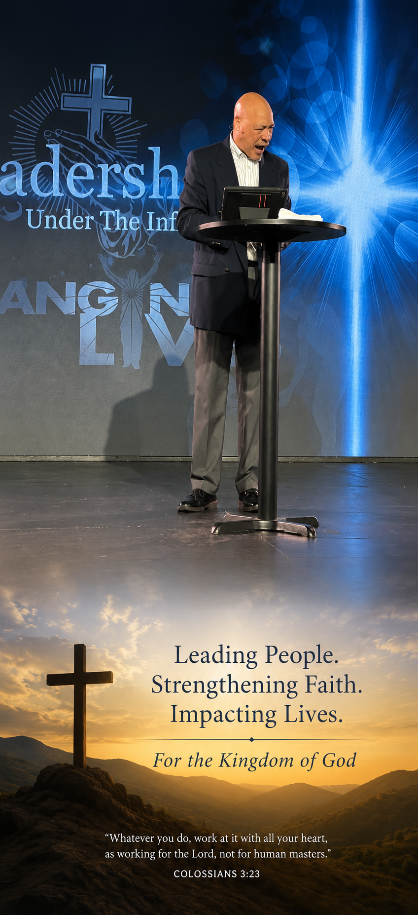 Ministry leader preaching during the 21 Years of Ministry celebration